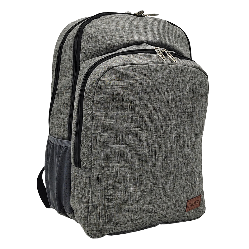 MOCHILA TRIPLE COMPARTIMENTO JEANS GRAY