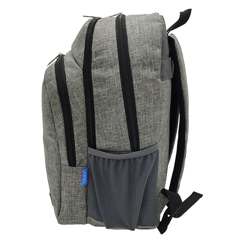 MOCHILA TRIPLE COMPARTIMENTO JEANS GRAY